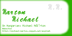 marton michael business card